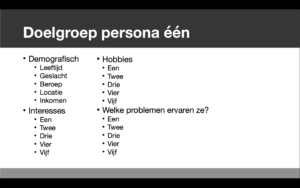 De persona in het communicatieplan voorbeeld