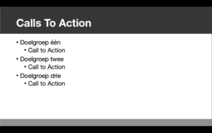 Calls to action in jouw communicatieplan voorbeeld
